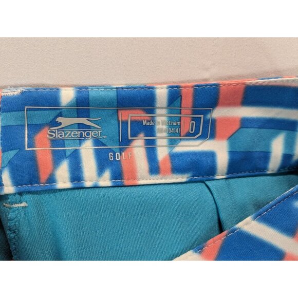 Slazenger Womens 0 Bright Blue Pink And White Pull-On Athletic Golf Skort - Picture 6 of 6